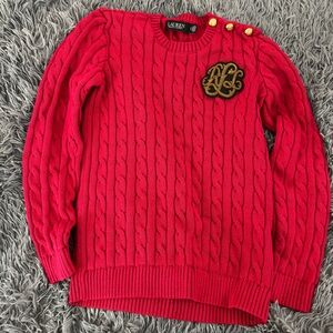 New Rapha Lauren sweater, size S, red color.